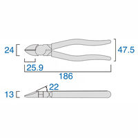 フジ矢 電工名人偏芯薄刃ニッパ 7700N-175BG 1丁