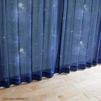 スミノエ PEANUTS セミオーダー レースカーテン ファーストビーグル 1000×2040mm ダークブルー 1セット(2枚入)（直送品）