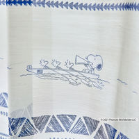 スミノエ PEANUTS セミオーダー レースカーテン ローウィング 2400×890mm ブルー 1セット(2枚入)（直送品）