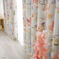 スミノエ DISNEY セミオーダー カーテン ミッキー ローズグリッド 1300×1950mm ブルーグレー １セット(2枚入)（直送品）