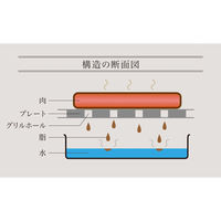 アピックスインターナショナル 減煙グリルプレート「肉祭り」 ブラック 焼肉 BBQ ステーキ １～２人用 AGP-230 1台（直送品）