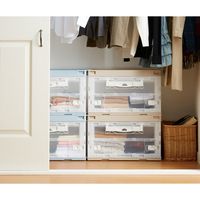 アイ・エル・シー 扉つき折りたたみコンテナ_ライトブルー CB51NRL片扉L-LB 1個