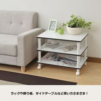 YAMAZEN　キャスター付テレビ台3段　幅600×奥行395×高さ460mm　ホワイト　（直送品）