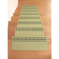 サンコー 階段マット すべり止め付 ずれない 洗える 日本製 グリーン 55×21cm 1セット15枚入 KA-41（直送品）