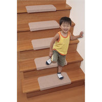 サンコー 折り曲げ付階段マット ベージュ KD-54 1セット(15枚入)