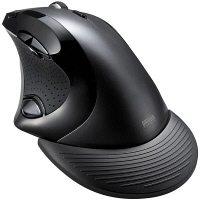 サンワサプライ無線（ワイヤレス）マウスブラック　エルゴノミクス形状/リストレスト付/ダブルクリックボタン付/レーザー方式/9ボタンMA-WLS70BK（直送品）