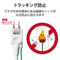 延長コード 電源タップ コンセント 2.5m 3ピン 6個口 一括スイッチ RoHS 白 T-T3A-3625WH エレコム 1個