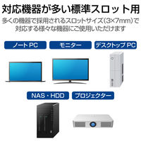 セキュリティワイヤー セキュリティスロット対応 南京錠 ディンプルキー 1.7m 直径4mm 盗難防止 ESL-23D エレコム 1個