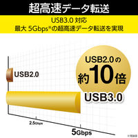 USBハブ USB-A×4ポート USB3.0 ACアダプタ付 黒 U3H-A408SBK エレコム 1個（直送品）