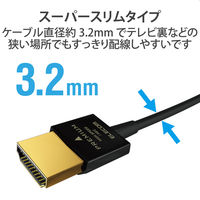 microHDMIケーブル プレミアム スーパースリム 4K2K RoHS準拠 黒 DH-HDP14SSU10BK エレコム 1個