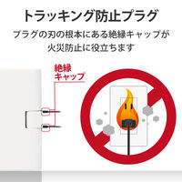 トリプルタップ アンダータップ 電源タップ コンセント 2ピン 薄型 3個口 分配 白 T-TR05-2300WH エレコム 1個（直送品）