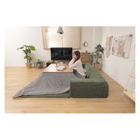 セルタン 洗えるラグ付 ローソファ Mサイズ 幅2000mm ベージュ A682a-689BE 1台（直送品）