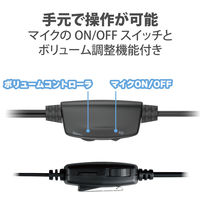 ヘッドセット 両耳 ネックバンド ヘッドホン 有線 φ3.5mm4極 HS-NB03STBK エレコム（直送品）
