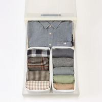 無印良品 高さが変えられる不織布仕切ケース 中 2枚入り 約幅15×奥行32.5×高さ21cm 1セット（4枚：2枚入×2） 良品計画