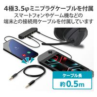 イヤホンジャック マルチイヤホンスプリッター 5分配 φ3.5ｍｍ 4極 EHP-35AD05BK エレコム 1個