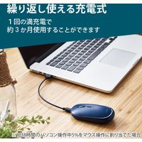 Bluetoothマウス 静音 無線 ワイヤレス 充電式 薄型 4ボタン ポーチ付 ブルー M-TM15BBBU エレコム 1個（直送品）