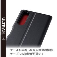 Xperia 10 IV レザーケース 手帳型 薄型 磁石付き ブラック PM-X222PLFUBK エレコム 1個（直送品）
