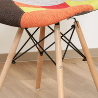 不二貿易 イームズ パッチワークシェルチェア マルチカラー（レッド） 70584 1脚（直送品）