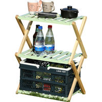 不二貿易 フォールディング ウッドラック リム ３段 幅450×奥行270×高さ620mm グリーン 72155 1セット(4台入)（直送品）