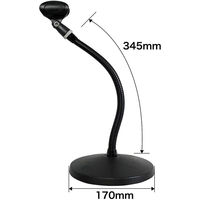 KC キョーリツ グースネックタイプ 卓上マイクスタンド MDS-3/BK (マイクホルダー付) x 3本（直送品）