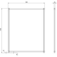 トーカイスクリーン EGシンプルパネル パーティション プリントシートタイプ ホワイト 高さ1100×幅900mm EG-1109WH 1枚（わけあり品）