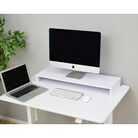 YAMAZEN  木製 デスク上スタンド 机上台 モニター台 幅800×奥行250×高さ80mm  オフホワイト  MDTS-8025(OW)（直送品）