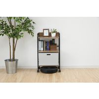 YAMAZEN キャスター付リビングラック3段 YZCR-3(OAK/BK) 1台（直送品）
