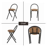 エイ・アイ・エス ワンタッチテーブル・チェアセット ブラック/ブラウン OTC-01 BK/BR 1セット(2点入)（直送品）