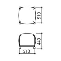 【アウトレット】【軒先渡し】オフィスラウンジ ソファチェア キャスター付 幅450mm グレー 284903 1台（直送品）