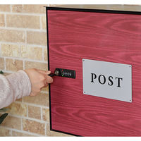 【軒先渡し】ヤマソロ アーブル 木目壁掛けポスト 幅355×奥行150×高さ370mm パープル 73-092 1台（直送品）