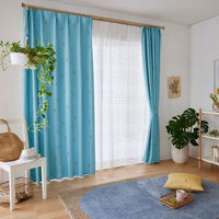 スミノエ デザインライフ セミオーダー カーテン ジェシカ 1300×1800mm ブルー 1セット(2枚入)（直送品）