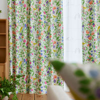 スミノエ デザインライフ セミオーダー カーテン フルーツトリ 2200×900mm グリーン 1セット(2枚入)（直送品）