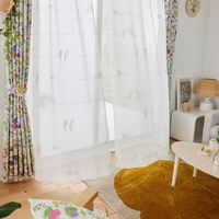 スミノエ デザインライフ セミオーダー レースカーテン シングバードボイル 2300×2090mm ホワイト 1セット(2枚入)（直送品）