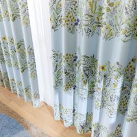 スミノエ デザインライフ セミオーダー カーテン ミチクサ 2400×1400mm ブルー 1セット(2枚入)（直送品）