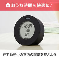 タニタ 温湿度計 時計 温度 湿度 デジタル 卓上 マグネット ブラック TT-585-BK 1セット(3個)