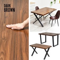 B.Bファニシング メラミンダイニングテーブル クロス脚 幅1200×奥行700×高さ720mm ブラウン ONDT-0055XBR 1台（直送品）