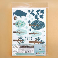 マッチングジャパン ウォールステッカー 手軽にDIY シールタイプ「森の収穫祭/ブルー」 CO-10085-AS 1枚（直送品）