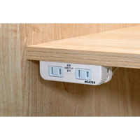 【車上渡し】アール・エフ・ヤマカワ パネルデスク コンセント付 ナチュラル　ベース 幅800×奥行600mm 1台（３梱包）（直送品）