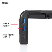 サンワサプライ USB Type-C接続ハブ付き机上ラック(ブラック) MR-LC210CHBK 1個（直送品）