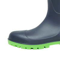 小野商事 PVCフード付安全長靴 先芯入 ネイビー×グリーン 25.0cm WS3400 1足