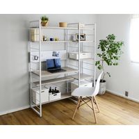 YAMAZEN ウッドシェルフデスク MWSD-1612E(AIV/SWH) 1台（直送品）