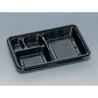 福助工業 弁当容器 LC新 LC-609黒 透明蓋付 600枚(50×12) 576212 1ケース(600枚入(50枚×12袋))（直送品）