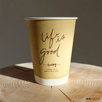 紙コップ断熱カップ9ozクラフトテイスト(2デザインアソート)【weeco】 GDNP09CF 1セット(800個:40個×20パック)（直送品）