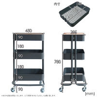 B.Bファニシング ROSSINI メッシュバスケットワゴン 3段 アイボリー 幅450×奥行350×高さ790mm ROW-F3IV 1台（直送品）