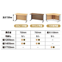 【組立設置込】DESIGNA (デザイナ) デザイナライン 平机 120度天板 ダークウォルナット 幅1732×奥行1106×高さ720mm 1台  （取寄品）