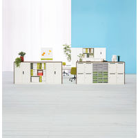 オカムラ スチール収納VILLAGE 両開き（ダイヤル錠） 3段 本体（下置き） 幅800×奥行400×高さ1100mm ホワイト 1台（取寄品）