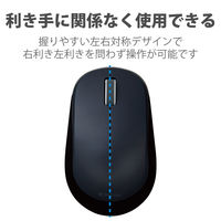 ワイヤレスマウス 無線 2.4GHz 3ボタン ブルーLED ブラック M-DY12DBBK エレコム 1個（直送品）