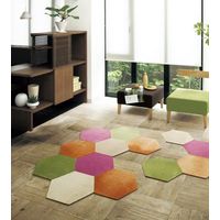 スミノエ ホームタイルカーペット 防炎 防音 巾430×長さ500mm ダークパープル R-5006 1セット(4枚)