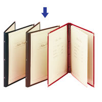 メニューファイル 4穴リング  茶 シンビ 耐熱 スリムB-ABW