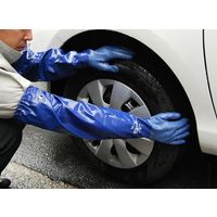 【ニトリル手袋】 ショーワグローブ 腕カバー付手袋 ニトローブTYPE-R65 No.774 ブルー L 1双